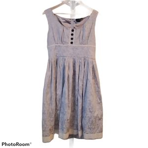 Nick & Mo Icy Silver Brocade Tea Dress